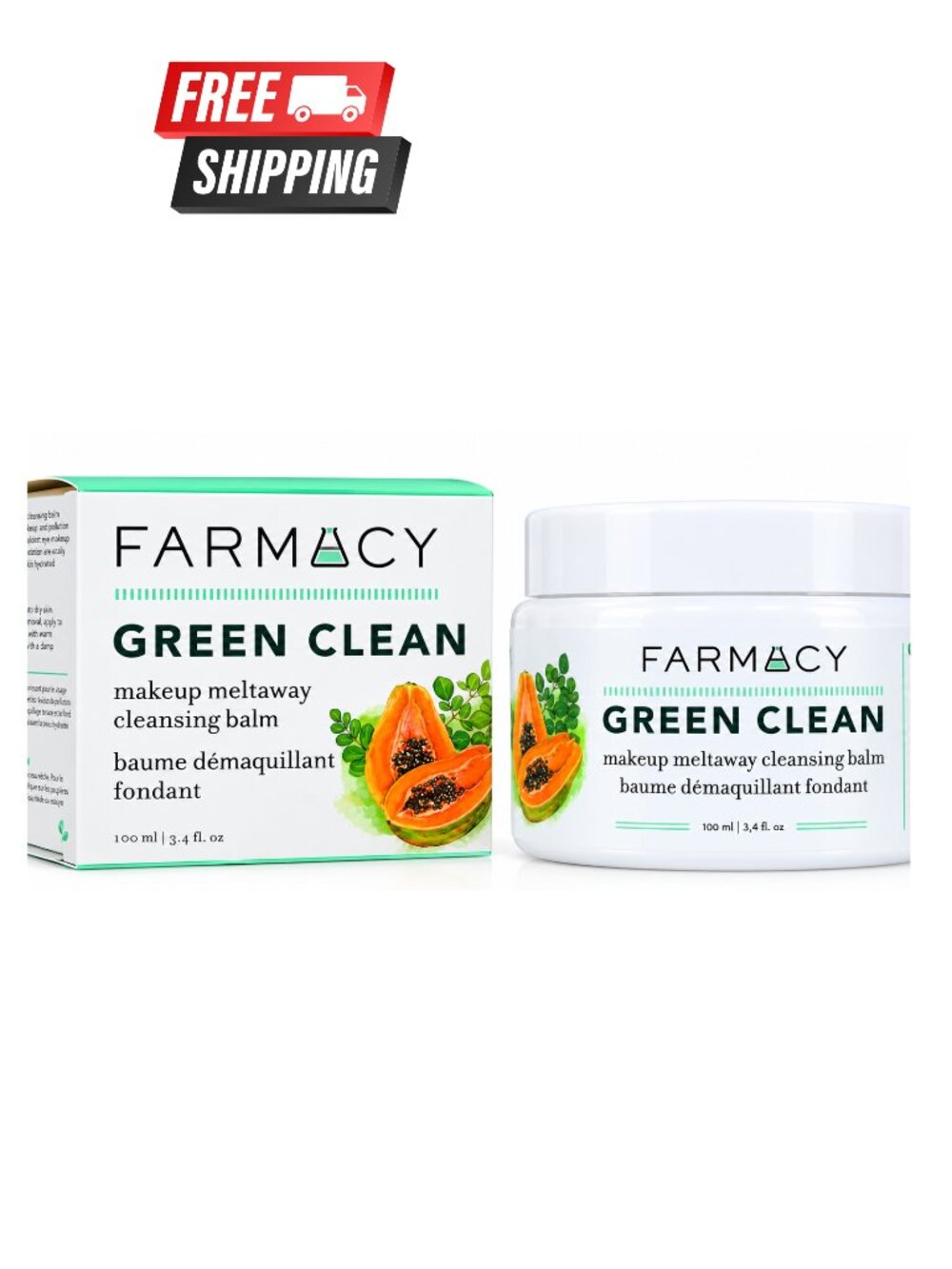 Farmacy Green Clean Makeup Meltaway Cleansing Balm — 3.4 oz, Brand New
